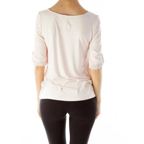 The Limited Pink Polka-Dot Round Neck Blouse - Picture 3 of 3